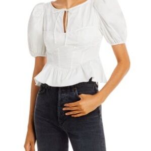 White Puff Sleeve Top